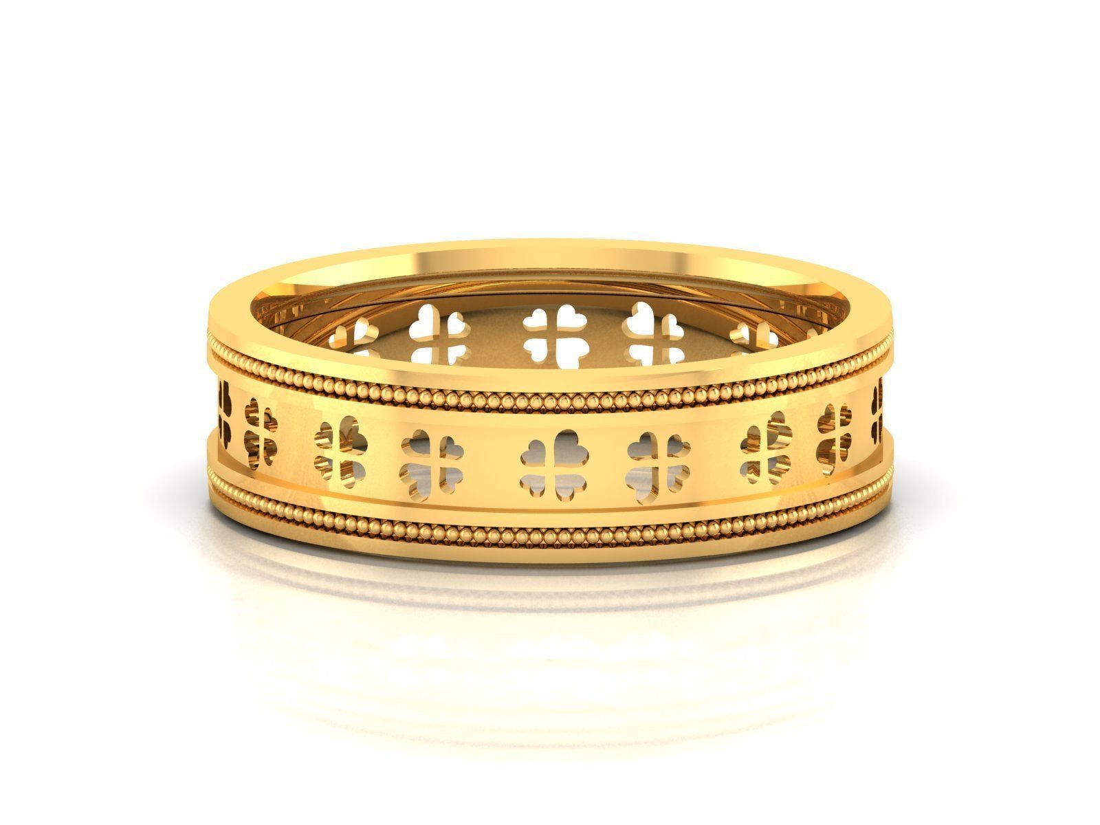 150 Plain Gold Ring Earrings Pendant 3dm stl render 3D print model_42