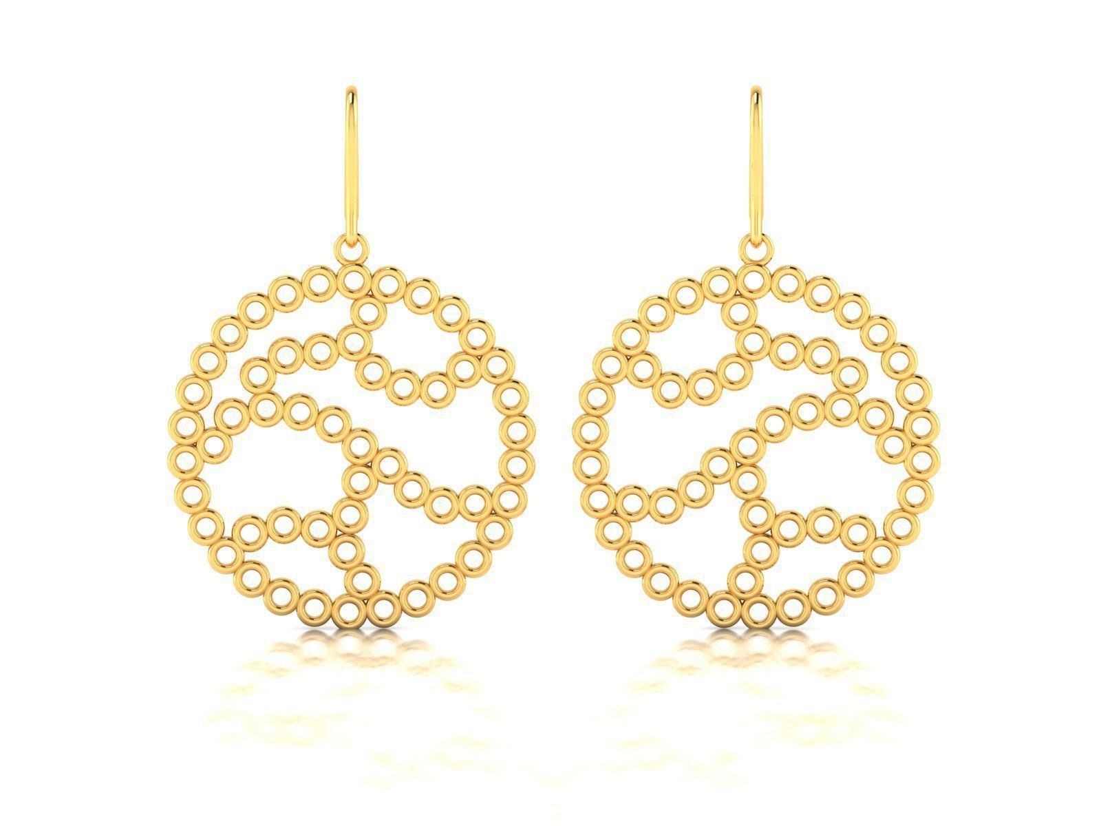 150 Plain Gold Ring Earrings Pendant 3dm stl render 3D print model_89