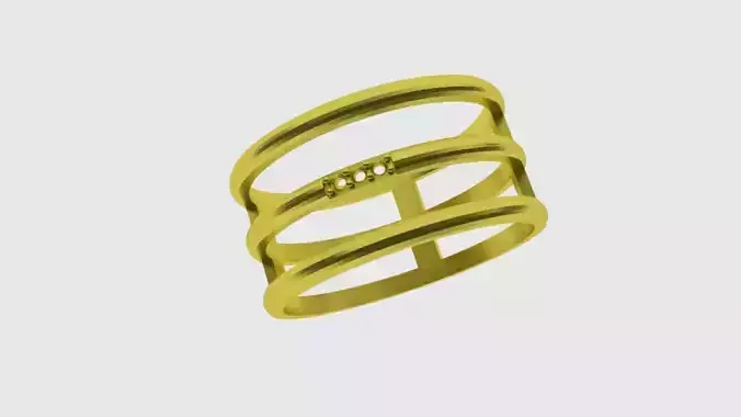 ring from three strips 1mm stones