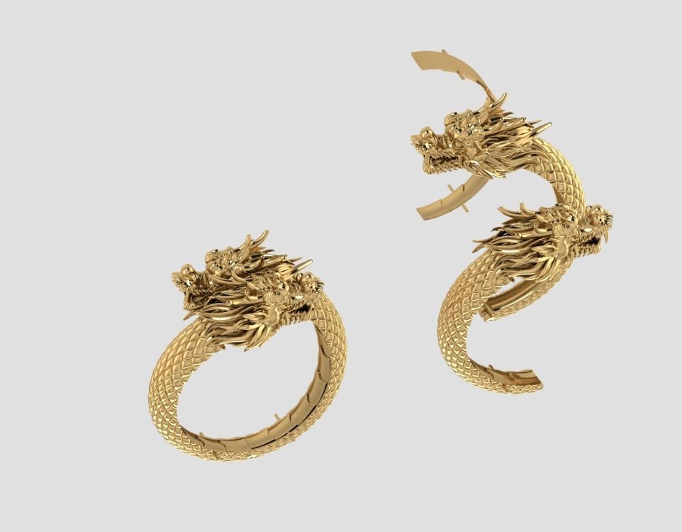 bracelet dragon 3D print model_2