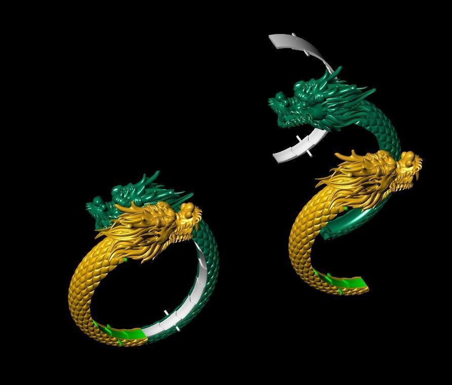 bracelet dragon 3D print model_1
