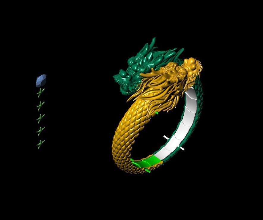 bracelet dragon 3D print model_4