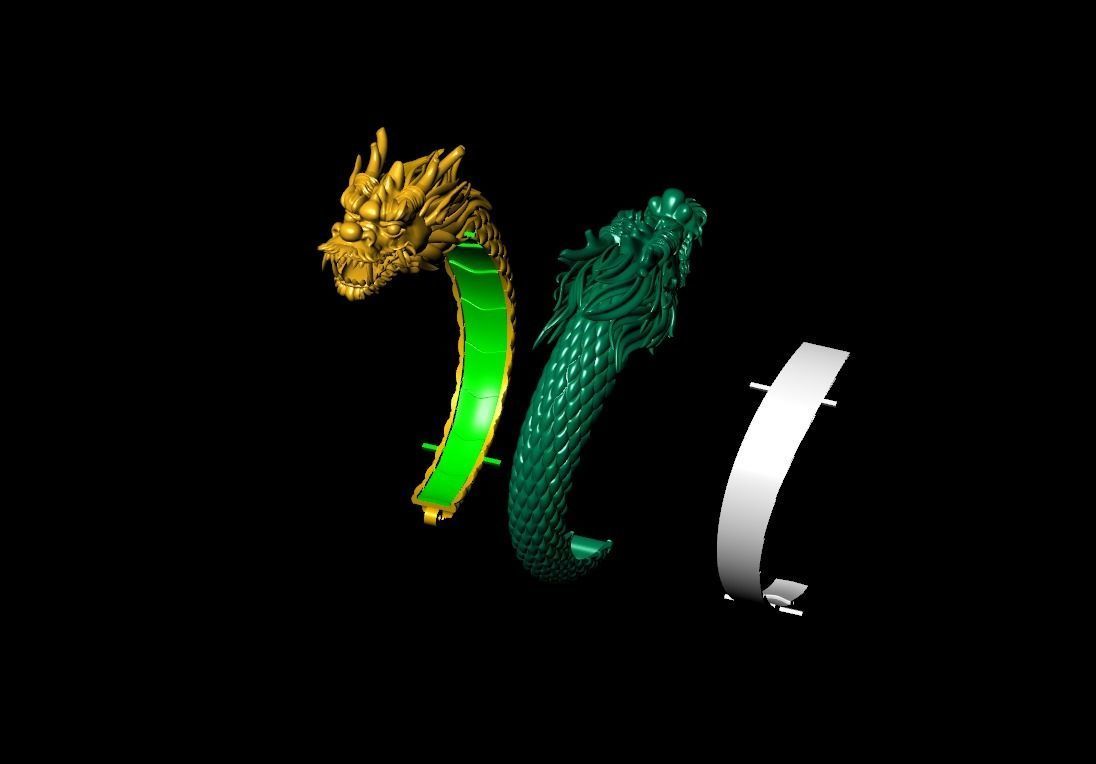 bracelet dragon 3D print model_5