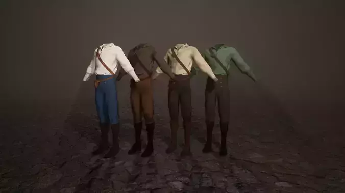 Victorian Male Civilian Clothes Low-poly 3D model