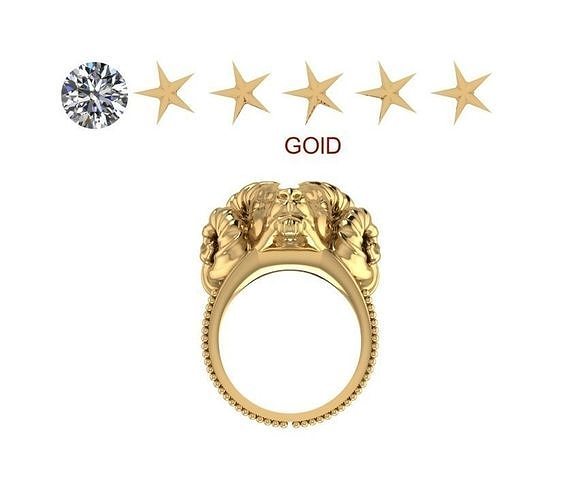 Goat ring Gold 3D print model