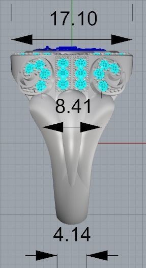 Ring Eagle Russian men diamond 3D print model_4