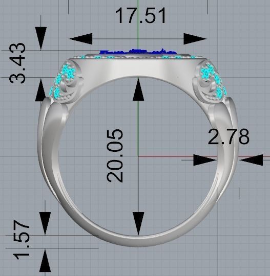 Ring Eagle Russian men diamond 3D print model_5
