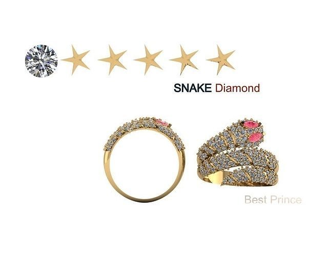 ring snake diamond 3D print model