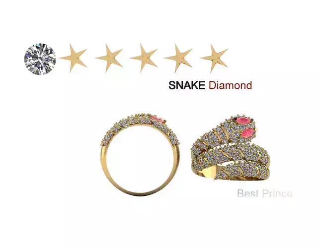 ring snake diamond 3D print model