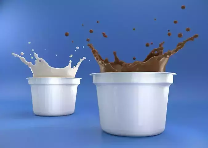 Realistic milk and splash 3D Model