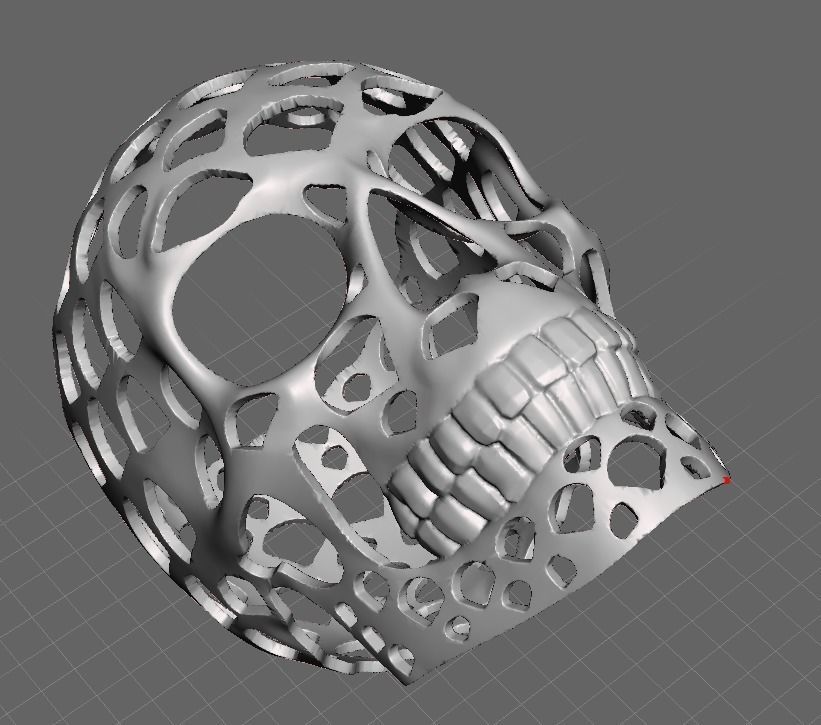 skull 3d model with holes in it 3D print model_1