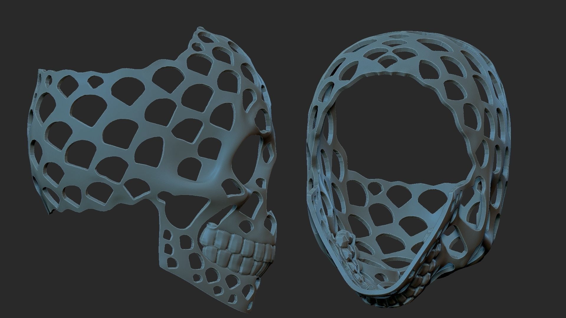 skull 3d model with holes in it 3D print model_5
