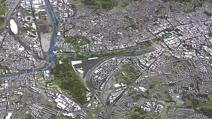 Stuttgart Low-poly 3D model 7