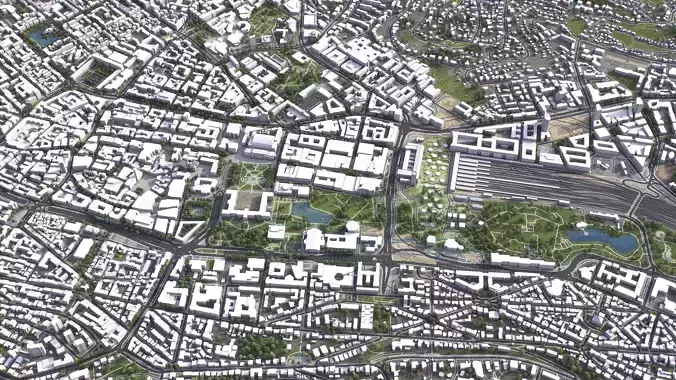 Stuttgart Low-poly 3D model 3