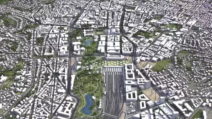 Stuttgart Low-poly 3D model 6