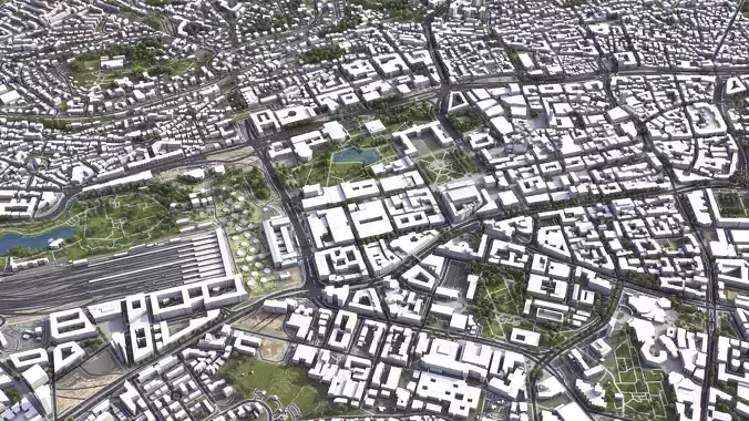 Stuttgart Low-poly 3D model 5