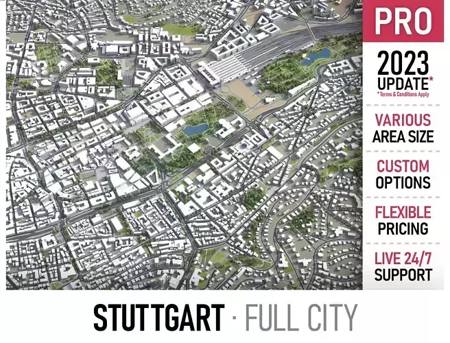 Stuttgart Low-poly 3D model