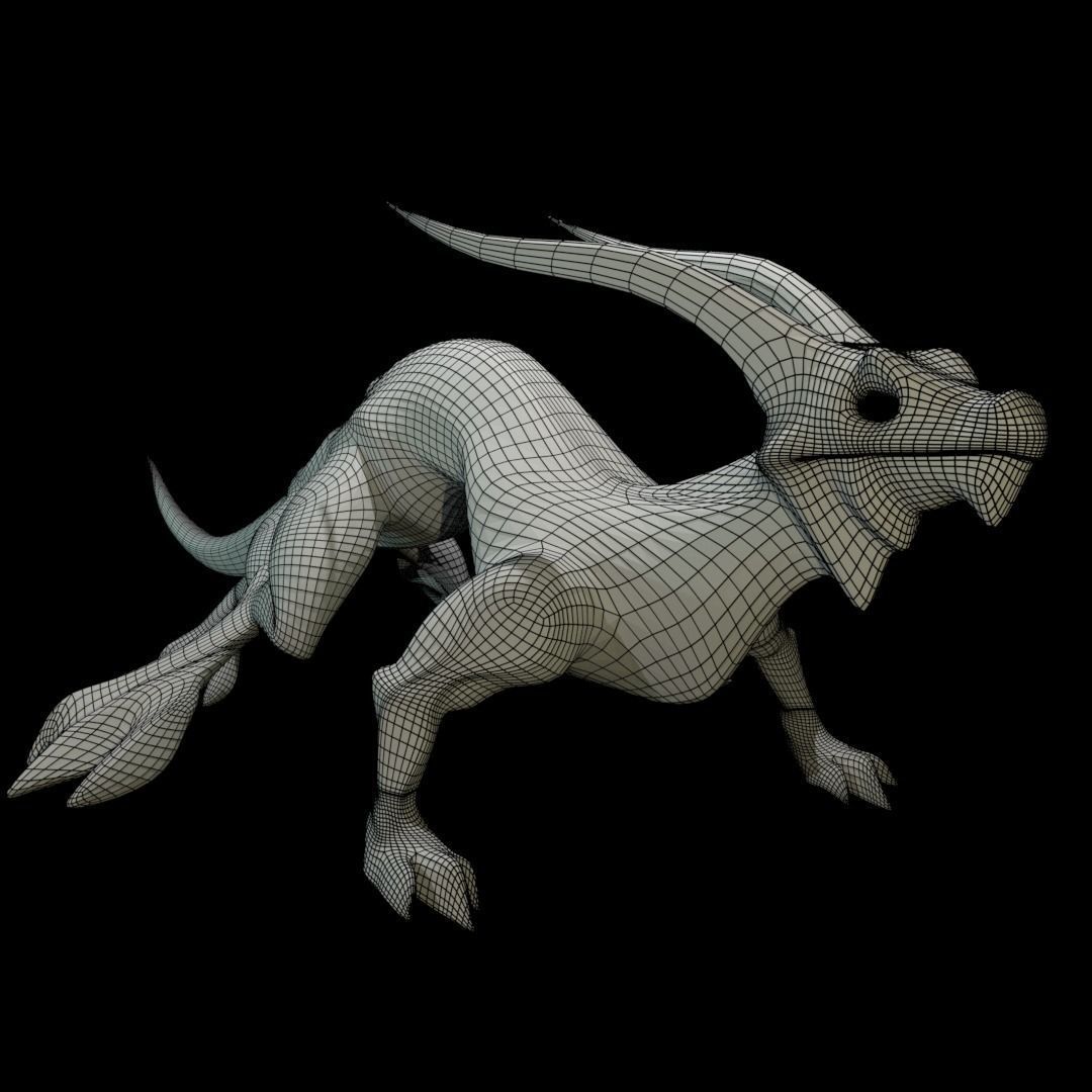 Lizard Dragon MEDIUM Low-poly 3D model_7