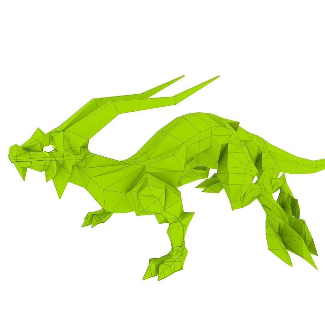 Lizard Dragon MEDIUM Low-poly 3D model_10