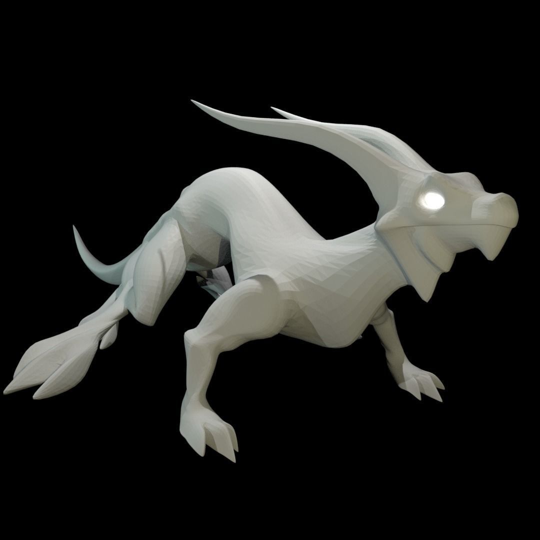 Lizard Dragon MEDIUM Low-poly 3D model_6