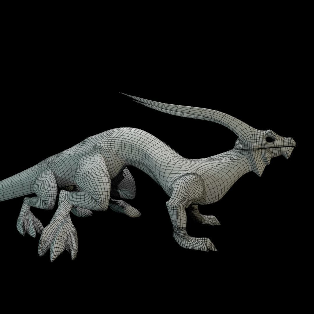 Lizard Dragon MEDIUM Low-poly 3D model_3