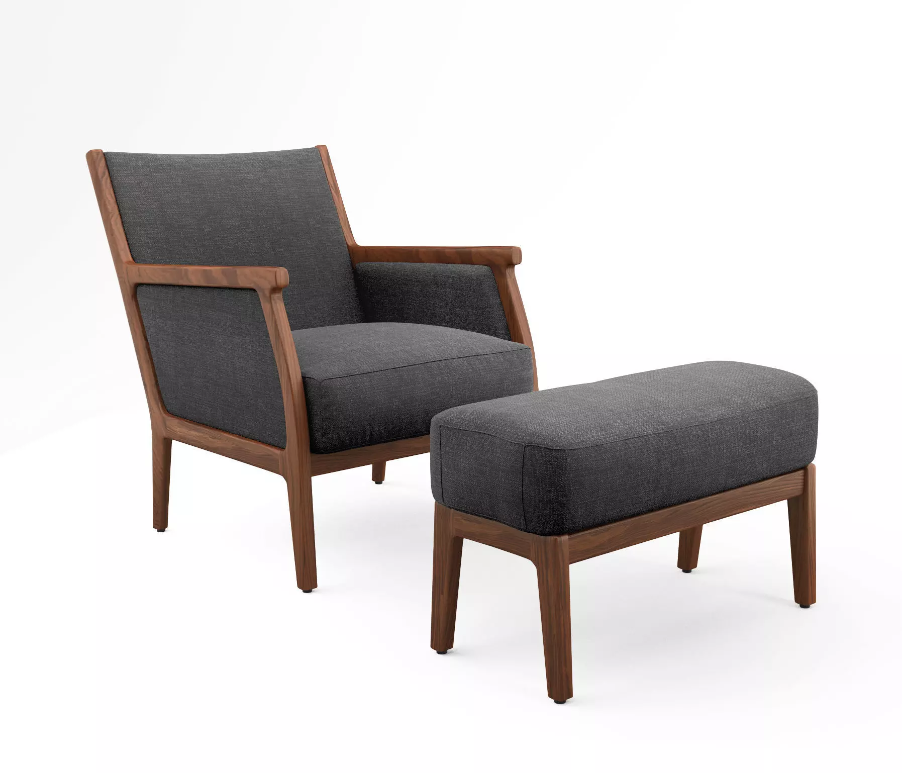 De la Espada Mira Lounge chair and ottoman 3D model_0