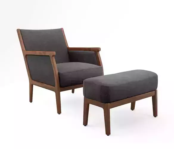 De la Espada Mira Lounge chair and ottoman 3D model