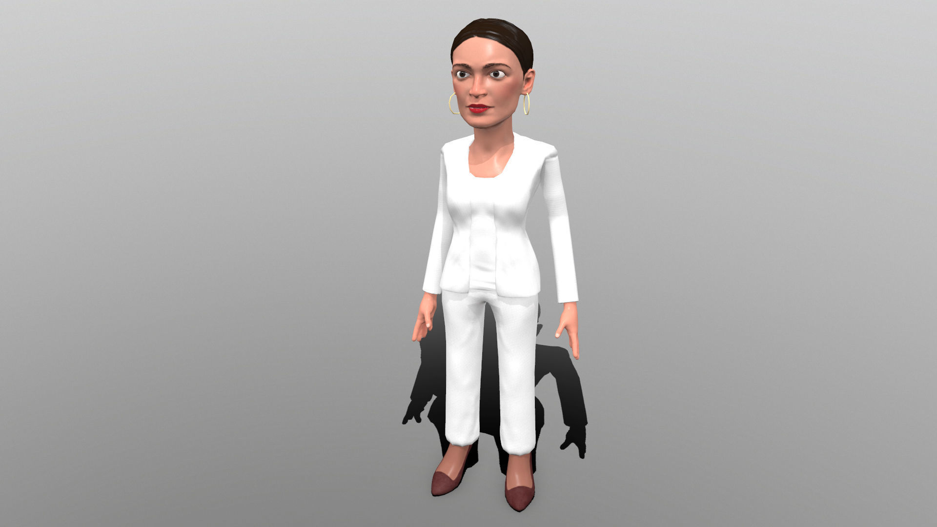 AOC stylized game ready rigged low poly 3D caricature Low-poly 3D model_11