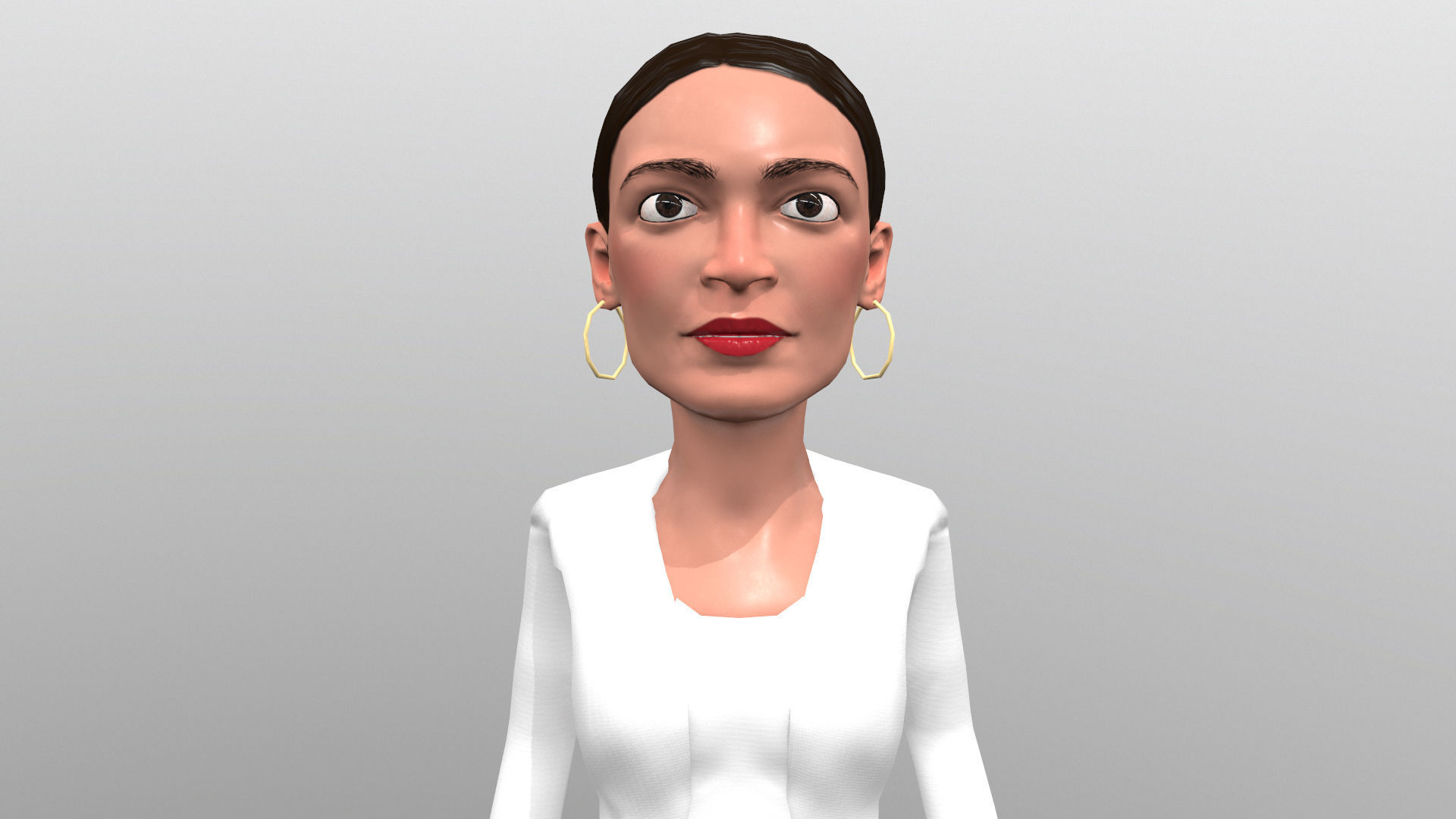 AOC stylized game ready rigged low poly 3D caricature Low-poly 3D model_7