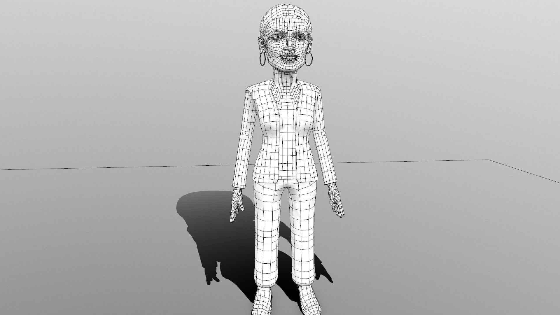 AOC stylized game ready rigged low poly 3D caricature Low-poly 3D model_13
