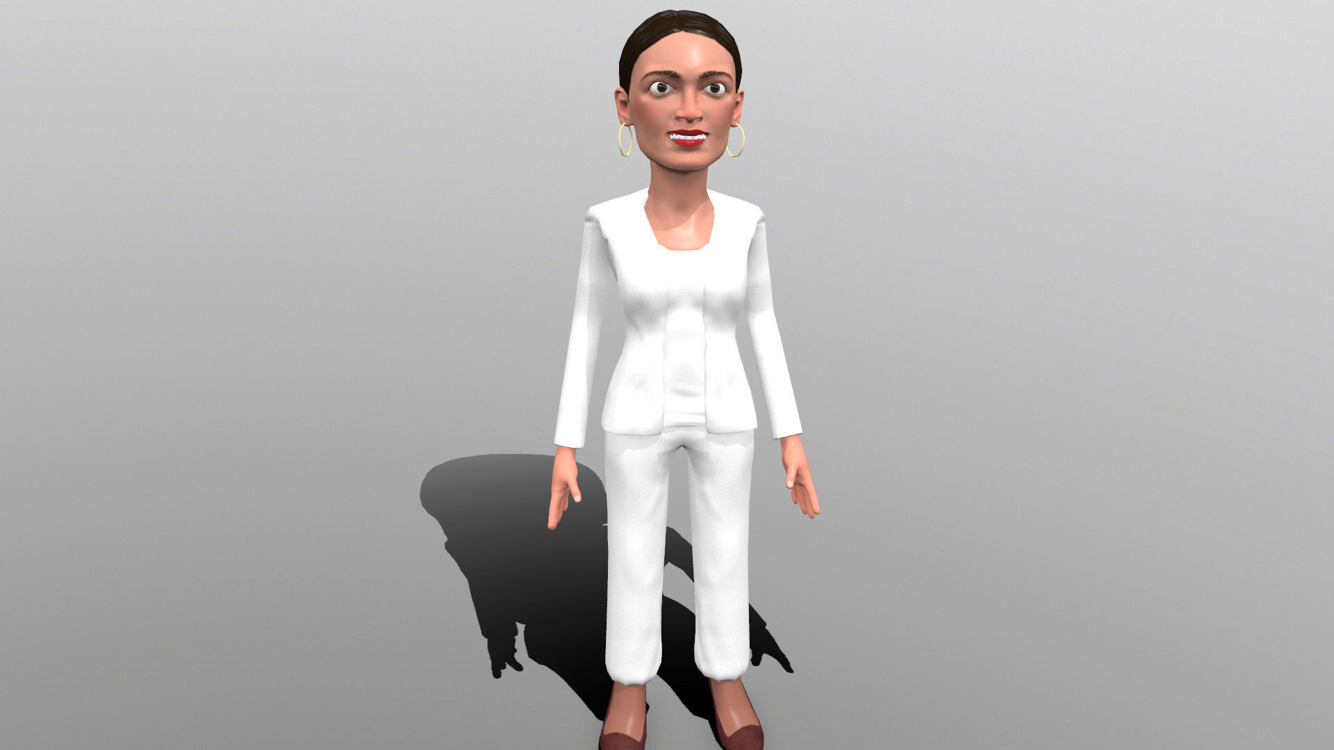 AOC stylized game ready rigged low poly 3D caricature Low-poly 3D model_12