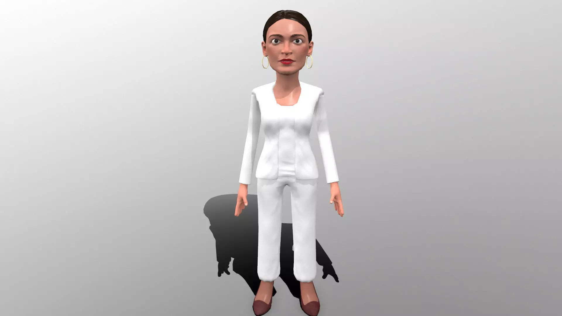 AOC stylized game ready rigged low poly 3D caricature Low-poly 3D model_0