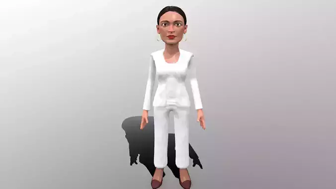 AOC stylized game ready rigged low poly 3D caricature Low-poly 3D model