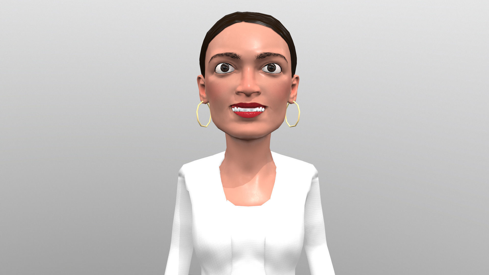 AOC stylized game ready rigged low poly 3D caricature Low-poly 3D model_8