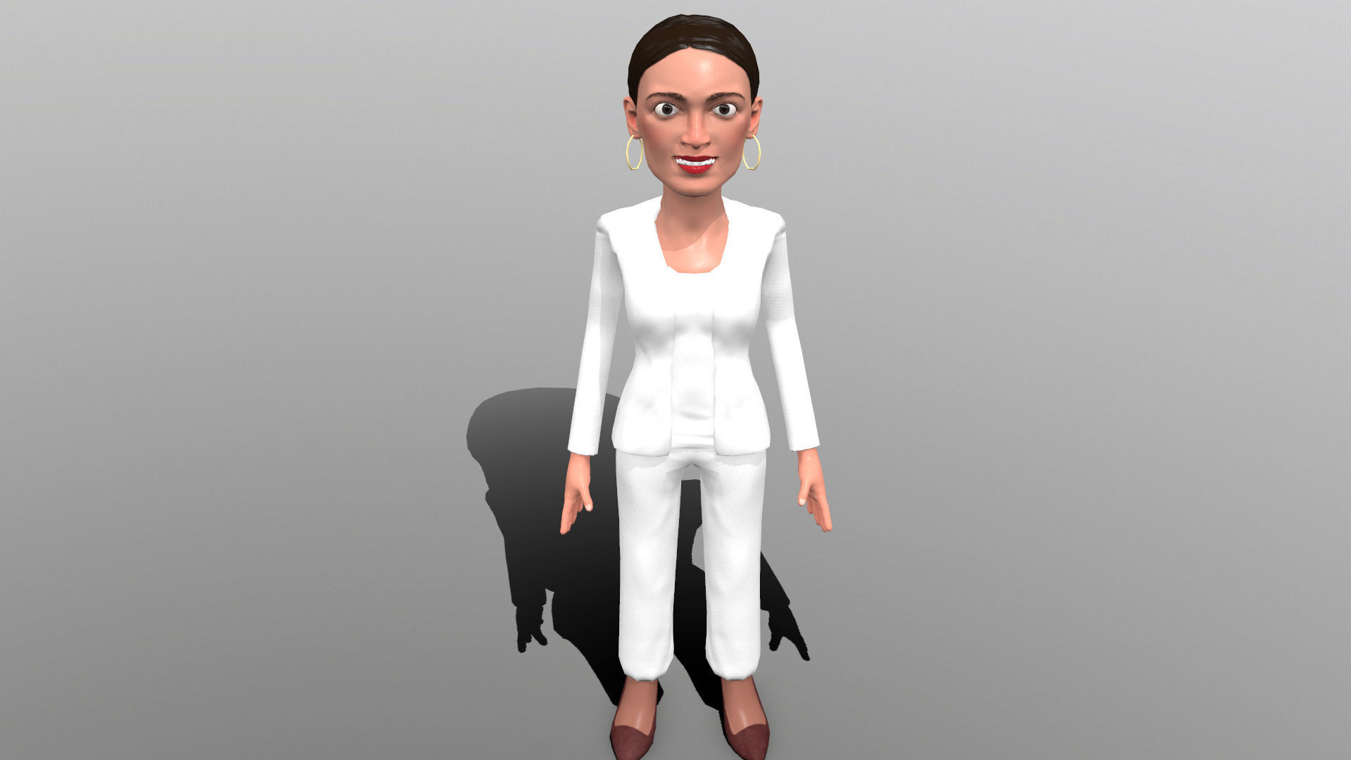 AOC stylized game ready rigged low poly 3D caricature Low-poly 3D model_10