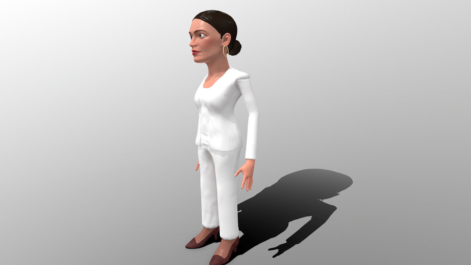 AOC stylized game ready rigged low poly 3D caricature Low-poly 3D model_3