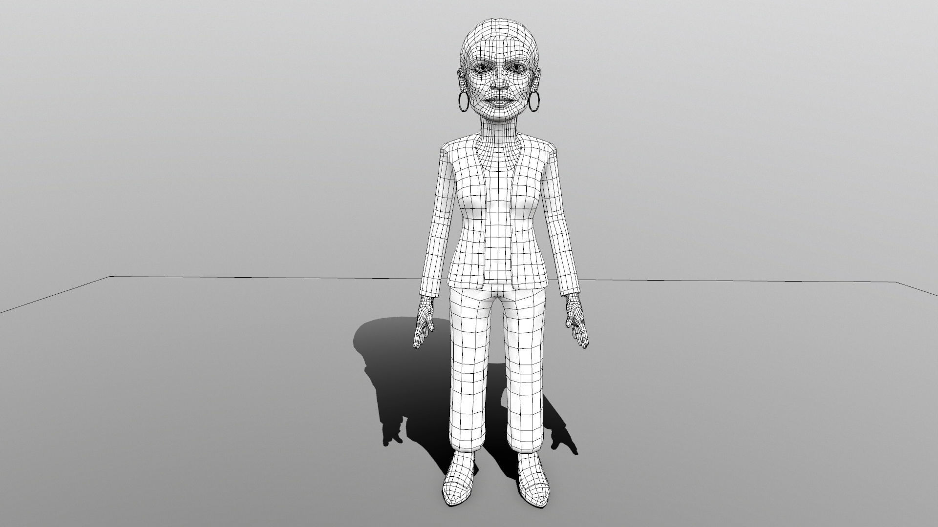 AOC stylized game ready rigged low poly 3D caricature Low-poly 3D model_14