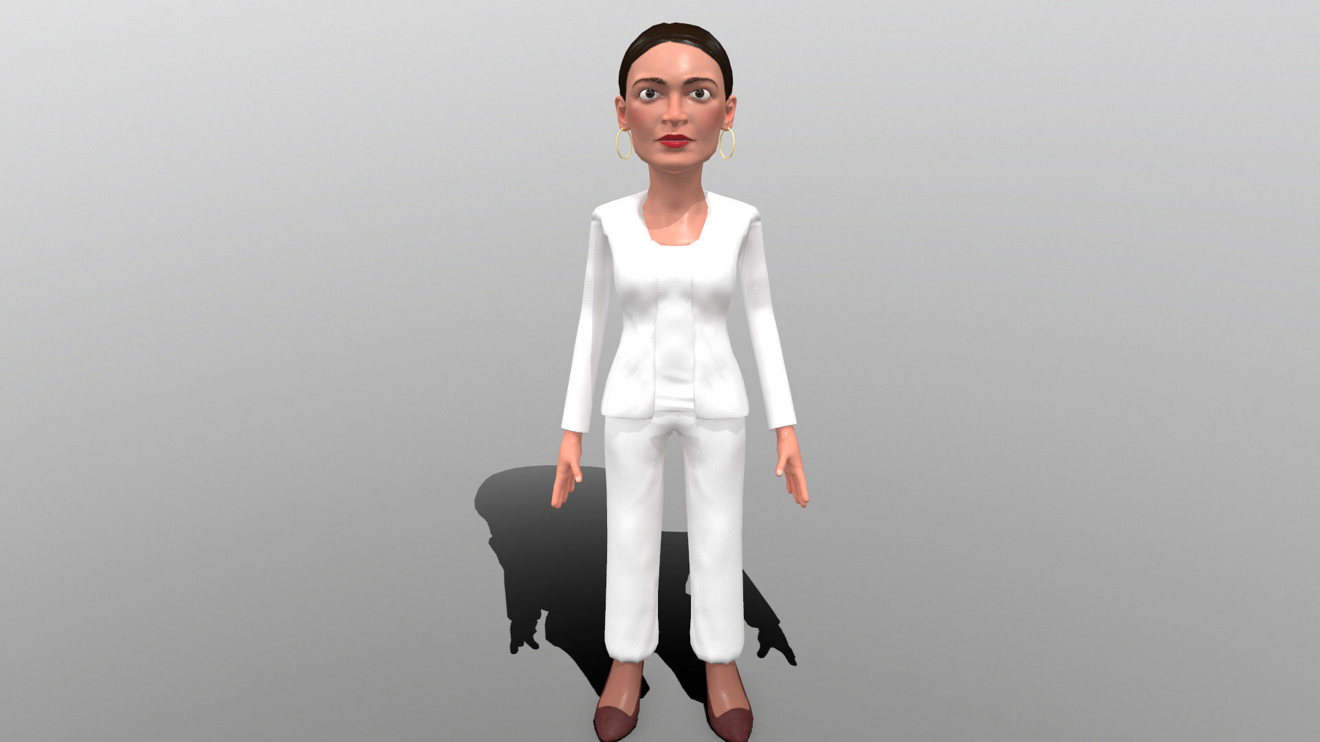 AOC stylized game ready rigged low poly 3D caricature Low-poly 3D model_9