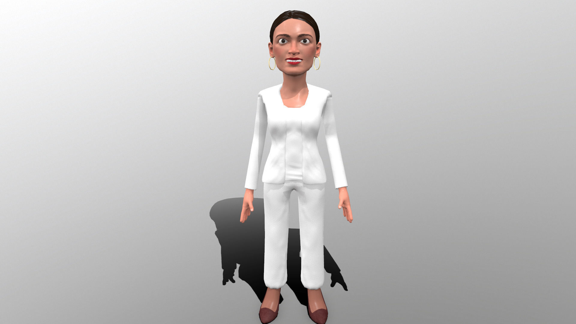 AOC stylized game ready rigged low poly 3D caricature Low-poly 3D model_2