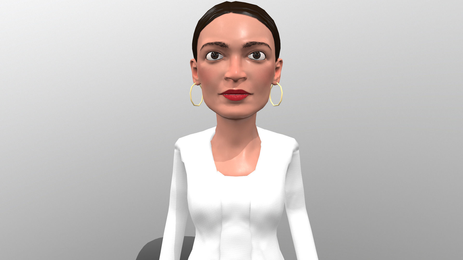 AOC stylized game ready rigged low poly 3D caricature Low-poly 3D model_4