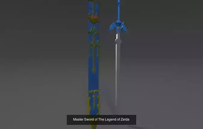 Master Sword and Hylian Shield Pack - The Legend of Zelda 3D Model Collection