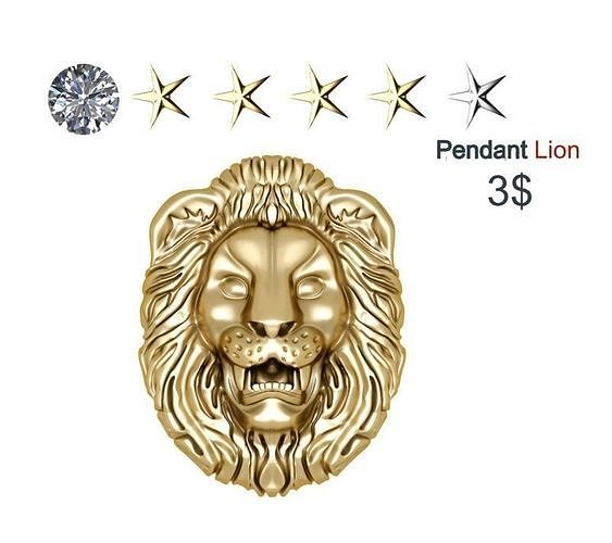 Lion Head Pendant 3d print model 3D print model 3D print model