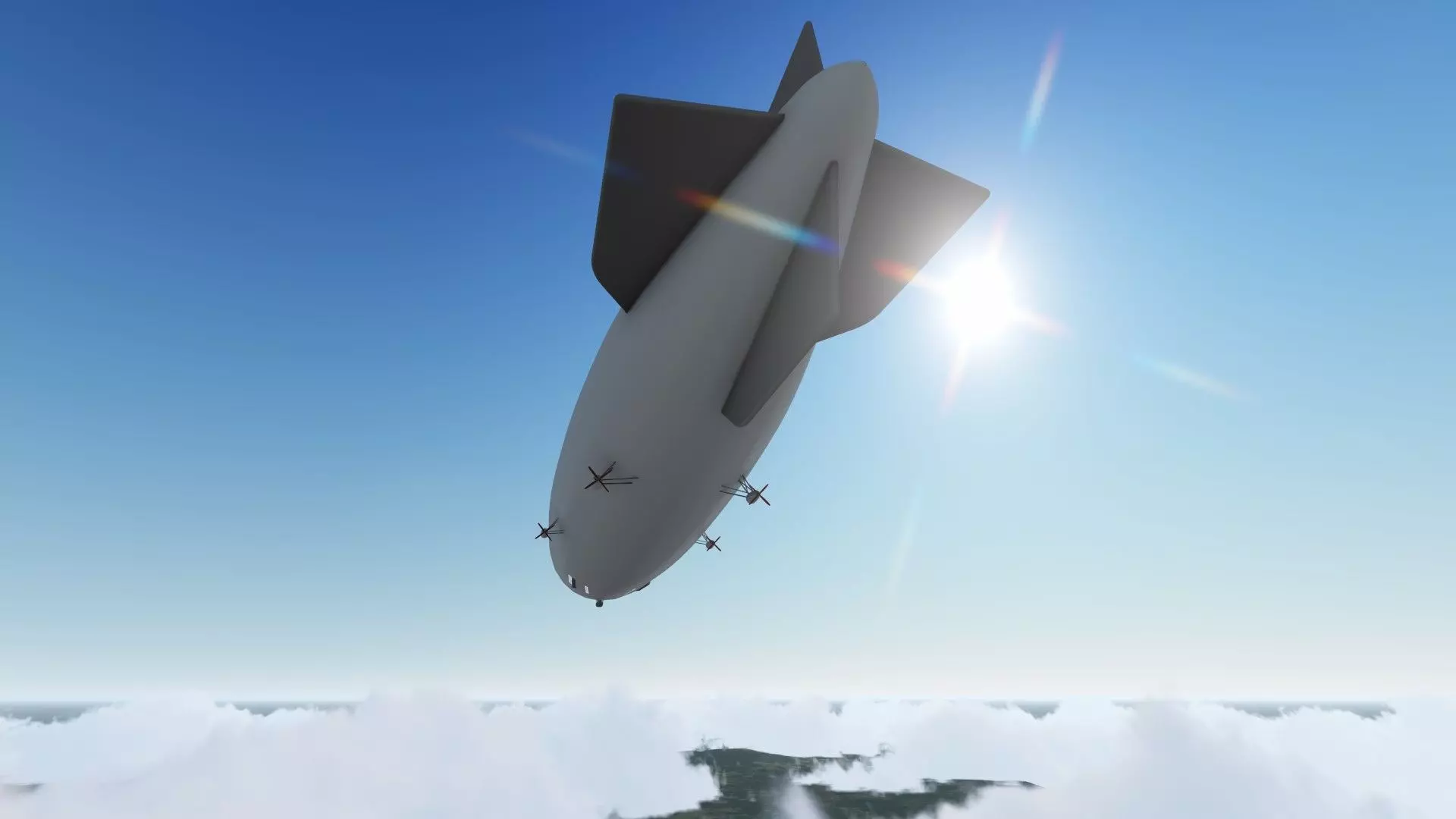 The Airship in sky Free 3D model