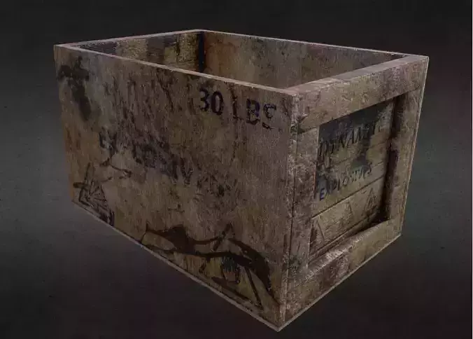   Wooden Dynamite Crate Free low-poly 3D model