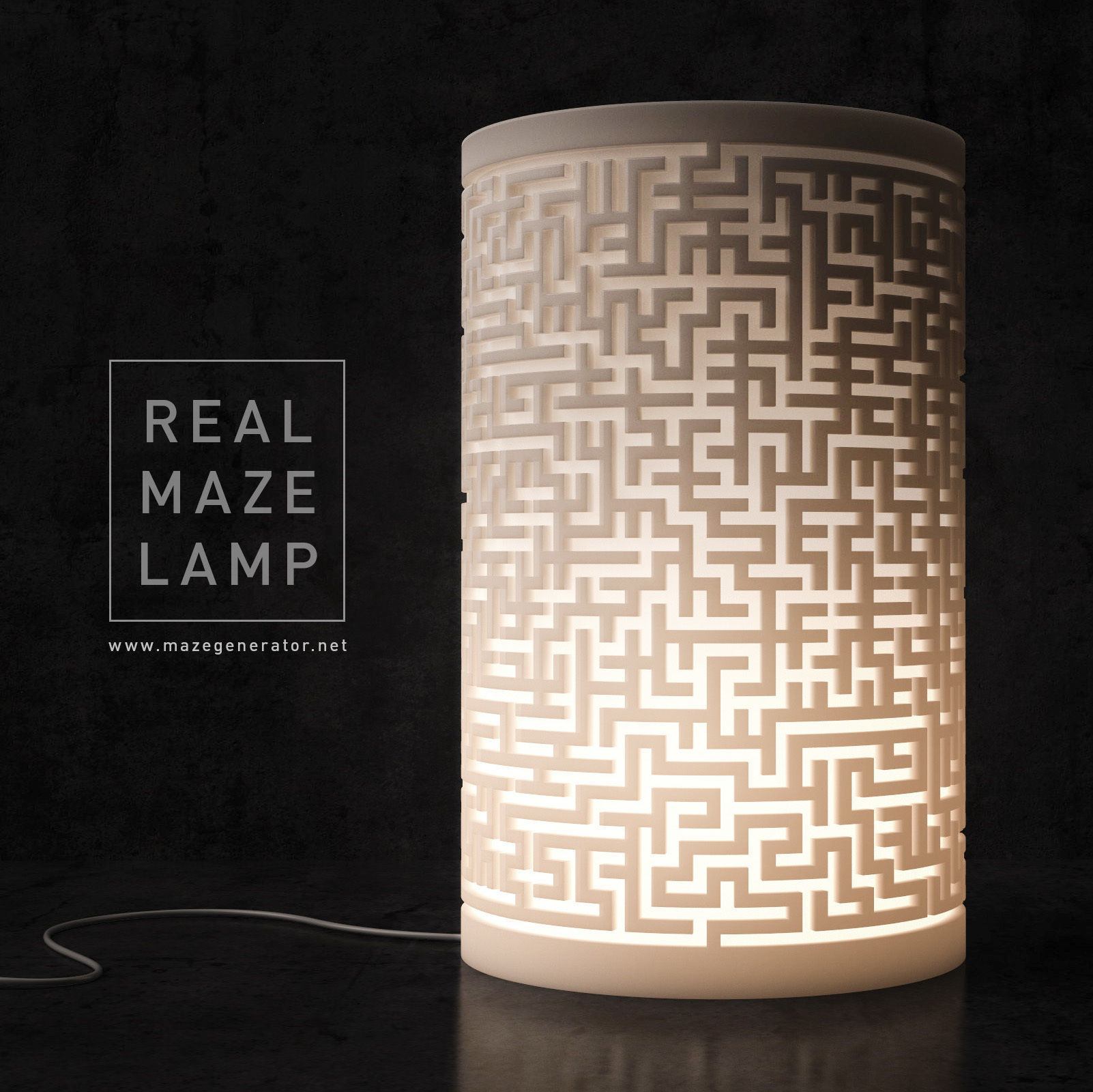 Generative design Real maze lamp