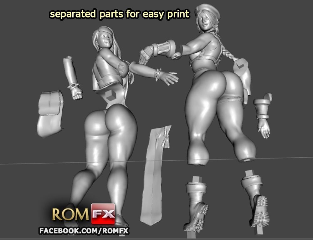 Chun Li and Cammy The Sexy Street Fighters 3D print model_10