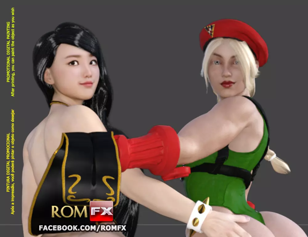 Chun Li and Cammy The Sexy Street Fighters 3D print model_0