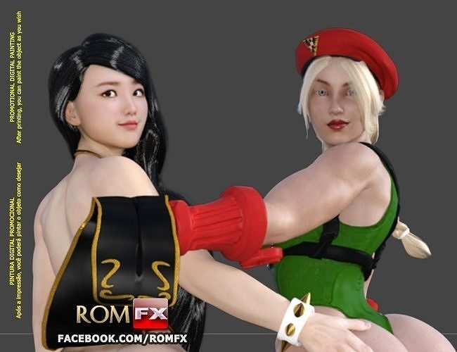 Chun Li and Cammy The Sexy Street Fighters 3D print model