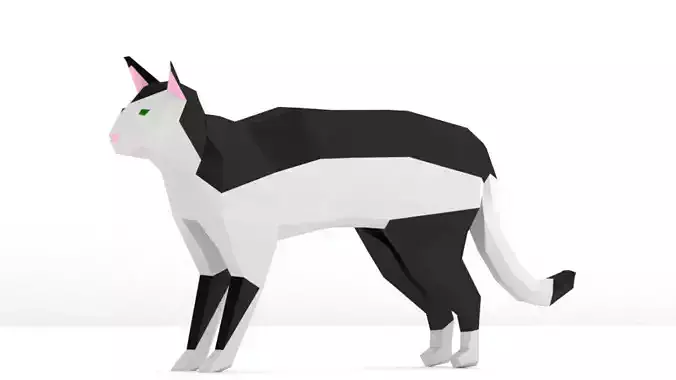 Low Poly Cat polygonal Low-poly 3D model