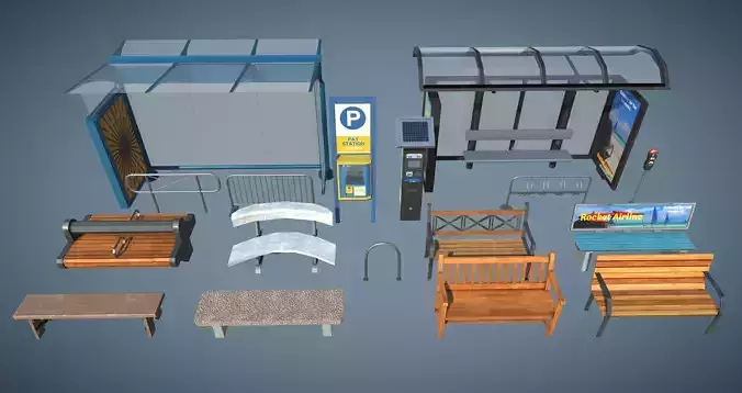 Bus Stop and Benches